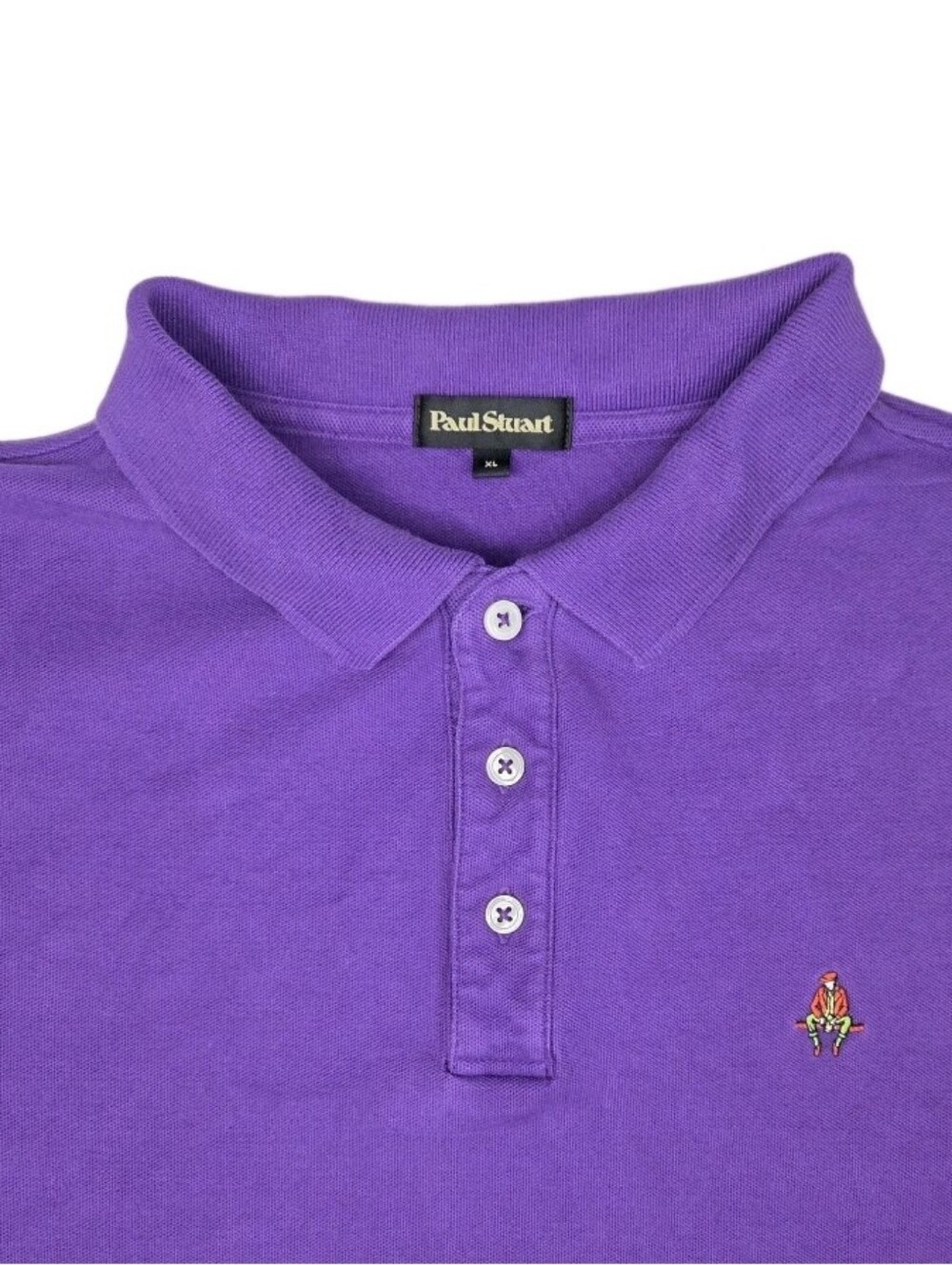 Paul Stuart Pique Polo Shirt Mens Size XL Purple Golf Preppy